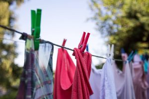drying clothes outside
