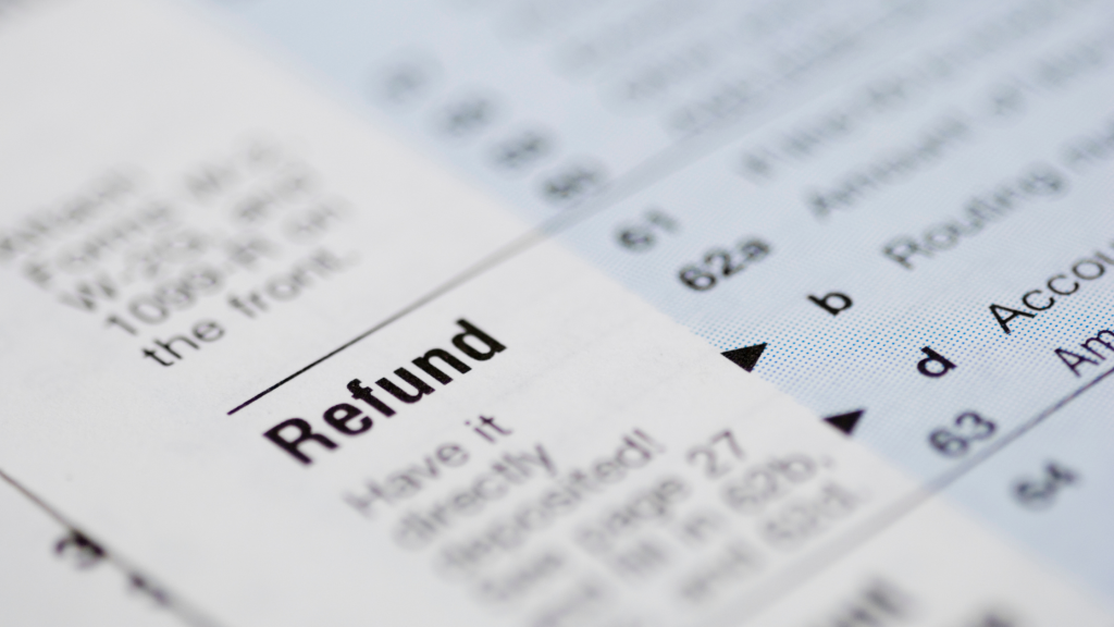 Zoom in of tax refund documents for a CIS tax refund in the UK.